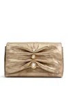 Alexis Bittar Molton Ruched Metallic Leather Crossbody Bag In Antique Gold