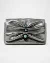 Alexis Bittar Ruched Crystal Leather Crossbody Bag