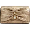 Alexis Bittar Molton Ruched Metallic Leather Crossbody Bag In Antique Gold