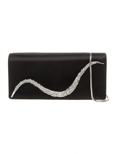 Pre-owned Alexis Bittar Satin Clutch W/ Tags In Black