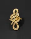 Alexis Bittar Serpent Crystal Coiled Ring In Gold