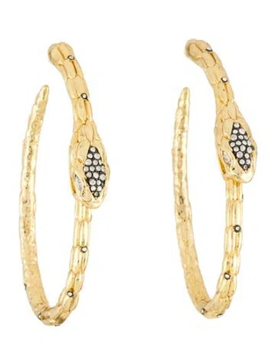 Pre-owned Alexis Bittar Serpent Crystal Hoop Earrings In Multi