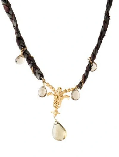 Pre-owned Alexis Bittar Silk Cord Braided Collar Necklace, 15.5" In Multi