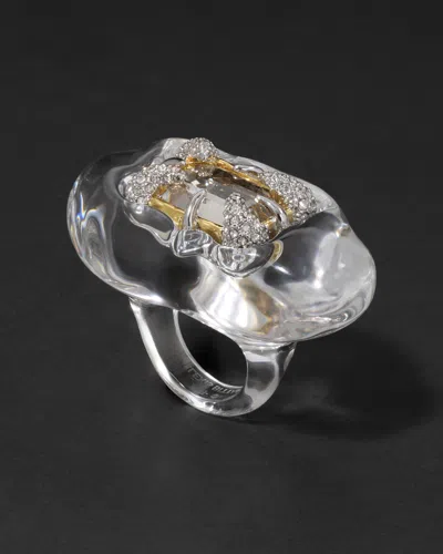 Alexis Bittar Silverlake Lucite Baguette Ring In Multi