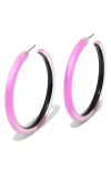 Alexis Bittar Skinny Hoop Earrings In Pink
