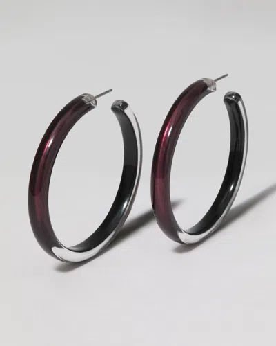 Alexis Bittar Skinny Lucite Hoop Earring- In Brown