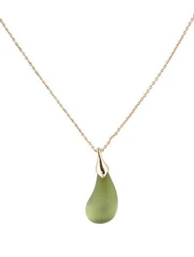 Pre-owned Alexis Bittar Small Lucite Pendant Necklace, 19" In Multi