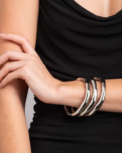 Alexis Bittar Small Molten Bangle Bracelet In Metallic