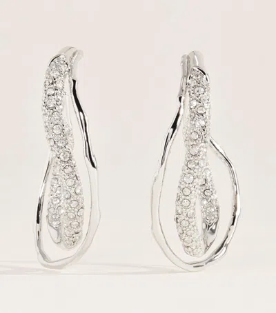 Alexis Bittar Small Solanales Crystal Twist Earrings In Metallic