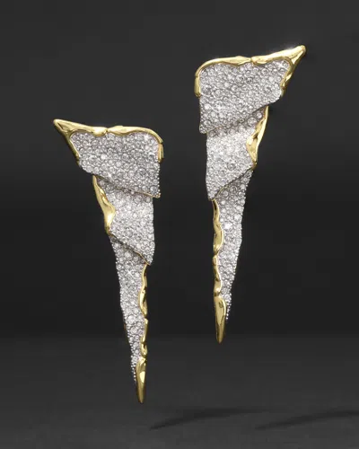 Alexis Bittar Solanales Crystal Cascade Post Earrings In Gold