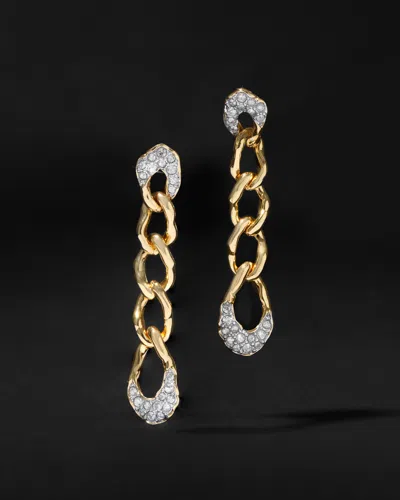 Alexis Bittar Solanales Crystal Chain Link Drop Earrings In Gold