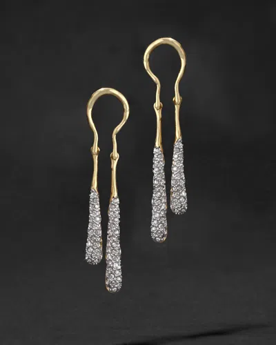 Alexis Bittar Solanales Crystal Coiled Tear Drop Earrings In Gold