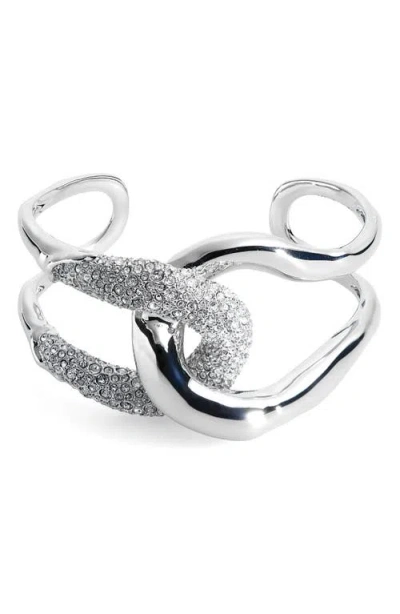 Alexis Bittar Solanales Crystal Interlocked Cuff Bracelet In Crystals