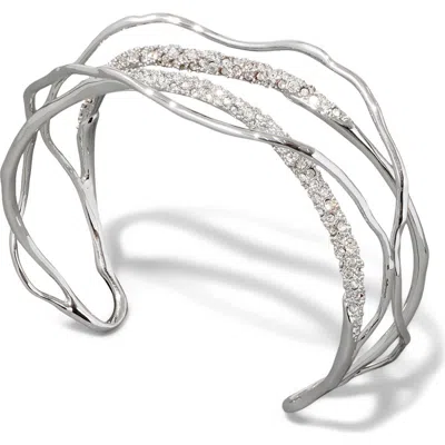 Alexis Bittar Solanales Crystal Cuff Bracelet In Gray