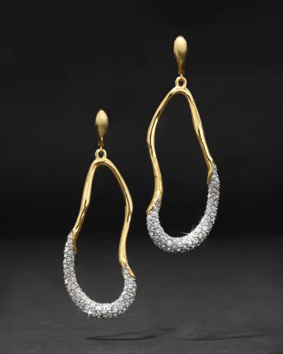 Alexis Bittar Solanales Crystal Curve Leverback Drop Earrings In Gold