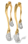 Alexis Bittar Solanales Crystal Front Back Link Earrings In Crystals