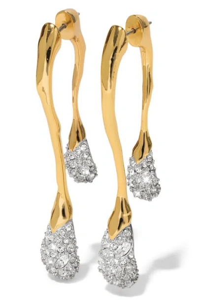 Alexis Bittar Solanales Crystal Front Back Link Earrings In Champagne