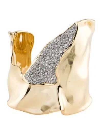 Pre-owned Alexis Bittar Solanales Crystal Folded Cuff Bracelet, 7.5" In Multi