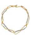 Alexis Bittar Solanales Crystal Infinity Link Necklace In Two Tone