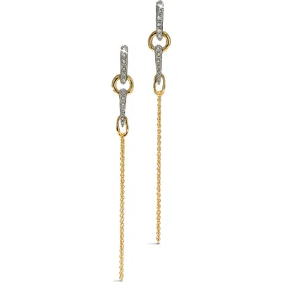 Alexis Bittar Solanales Crystal Linked Spear Drop Earrings In Gold