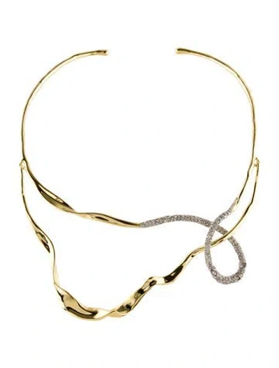 Pre-owned Alexis Bittar Solanales Crystal Looped Collar Necklace, 19" In Multi