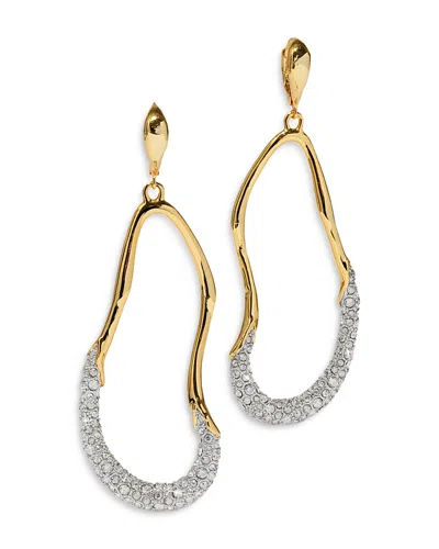 Alexis Bittar Solanales Crystal Open Drop Earrings In Gold