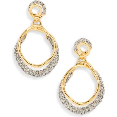 Alexis Bittar Solanales Crystal Orbit Drop Earrings In Gold