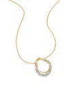 Alexis Bittar Solanes Crystal Orbit Pendant Necklace In Two Tone