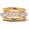 Alexis Bittar Solanales Crystal Orbiting Ring In Gold