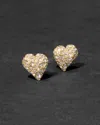 Alexis Bittar Solanles Pave Heart Stud Earrings In Pink