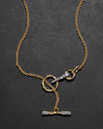 Alexis Bittar Solanales Crystal Pavã© Toggle Bar Necklace In Gold