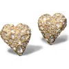 Alexis Bittar Solanles Pave Heart Stud Earrings In Crystals