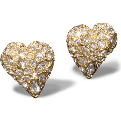 Alexis Bittar Solanles Pave Heart Stud Earrings In Multi
