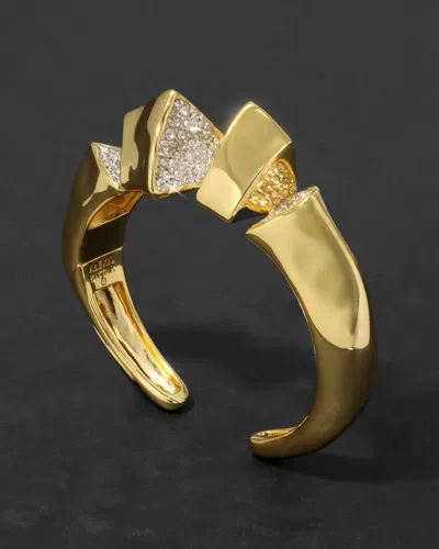 Alexis Bittar Solanales Crystal Peak Hinge Cuff Bracelet In Gold