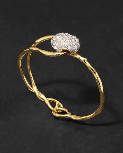 Alexis Bittar Solanales Crystal Pebble Clasp Bracelet In Gold