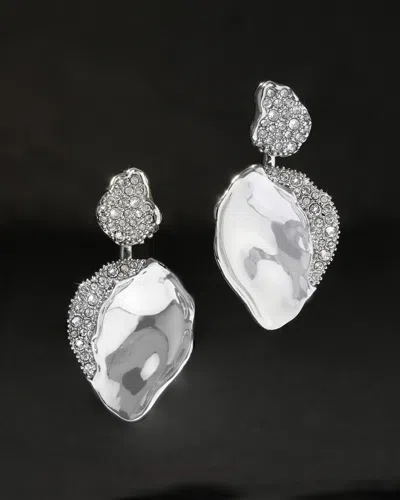 Alexis Bittar Solanales Crystal Petal Front Back Earrings In Silver