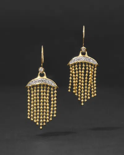 Alexis Bittar Solanales Crystal Petite Fringe Wire Earrings In Gold
