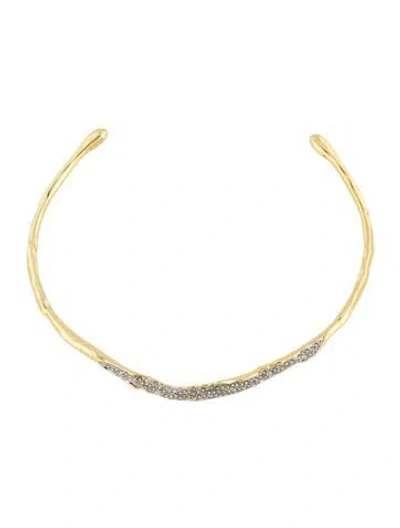Pre-owned Alexis Bittar Solanales Crystal Skinny Collar Necklace, 15" In Multicolor