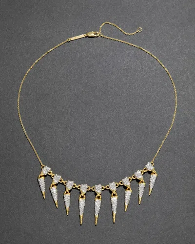 Alexis Bittar Solanales Crystal Spear Fringe Necklace In Gold