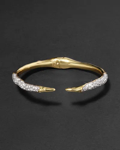 Alexis Bittar Solanales Crystal Spear Hinge Bracelet In Gold