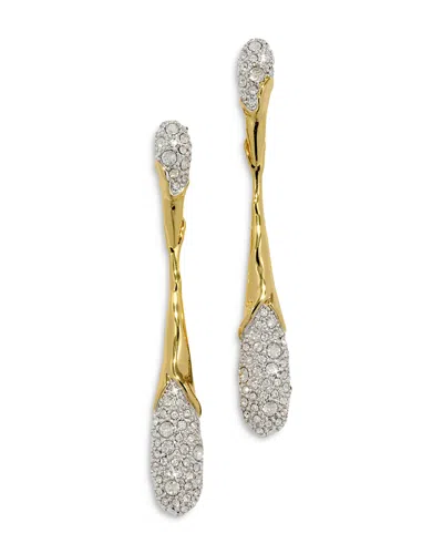Alexis Bittar Solanales Crystal Tear Drop Earrings In Gold