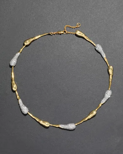 Alexis Bittar Solanales Crystal Teardrop Riviera Necklace In Gold