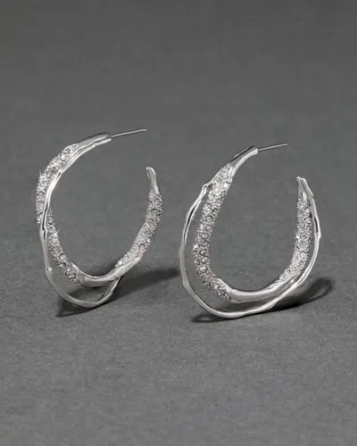 Alexis Bittar Solanales Crystal Twist Hoop Earrings In Metallic