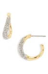 Alexis Bittar Solanales Crystal Twist Mini Hoop Earrings In Crystals