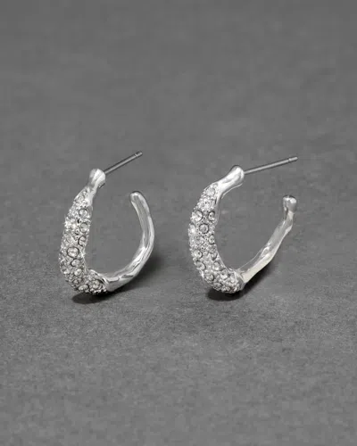 Alexis Bittar Solanales Crystal Twist Mini Hoop Earrings In Metallic