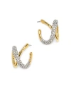 ALEXIS BITTAR SOLANALES CRYSTAL TWISTED ORBIT HOOP EARRINGS