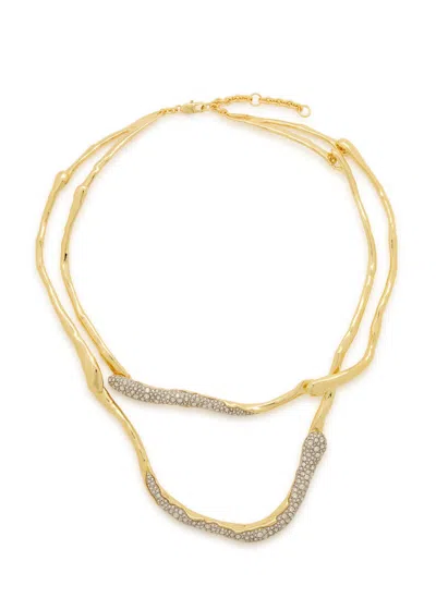 Alexis Bittar Solanales Crystal-embellished 14kt Gold-plated Necklace In Multi
