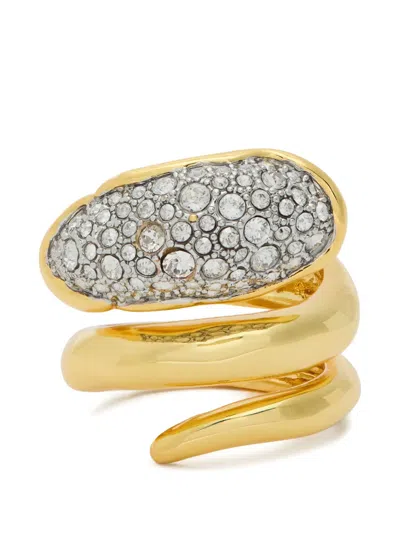 Alexis Bittar Solanales Crystal-embellished Coiled Ring In Gold