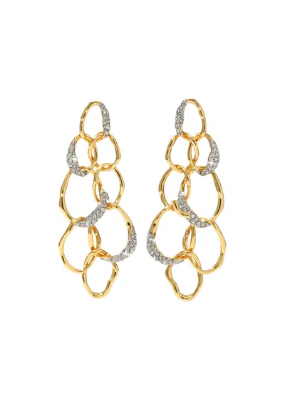 Alexis Bittar Solanales Crystal-embellished Link 14kt Gold-plated Drop Earrings