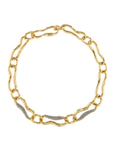 Pre-owned Alexis Bittar Solanales Curved Link Chain Necklace, 18.25" In Multi